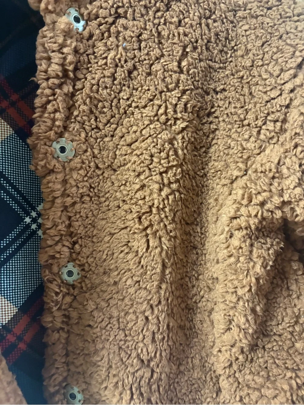 Maurices Plush Teddy Coat in Rust